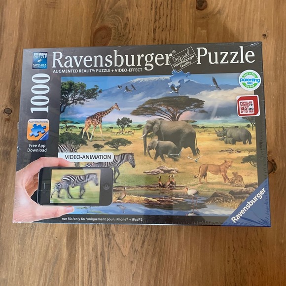 Ravensburger 1000 Piece Puzzle Animals Africa Elephant Zebra Giraffe Animation - Picture 2 of 7